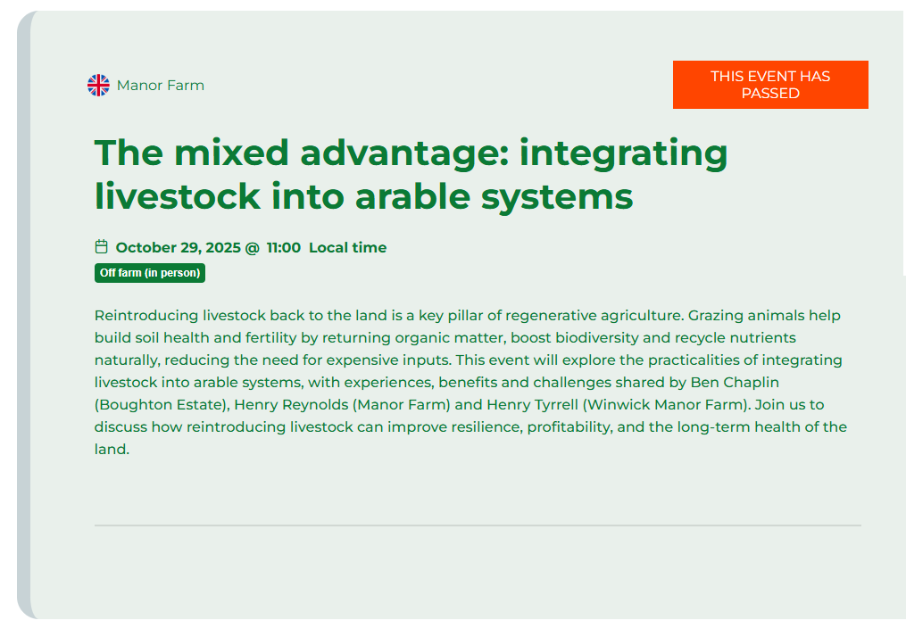Event invitation emphasising resilience, profitability and long-term land health