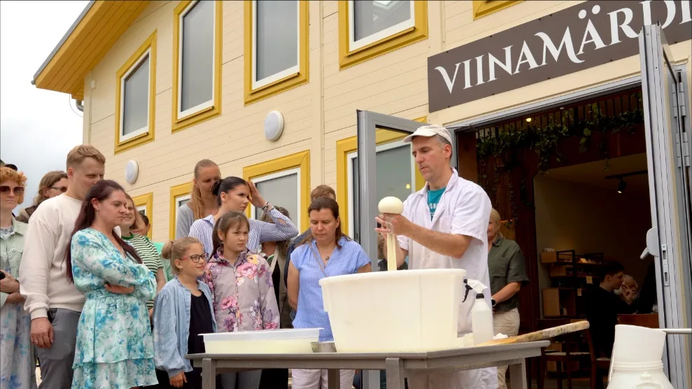 Cheese-making demonstration in Estonia